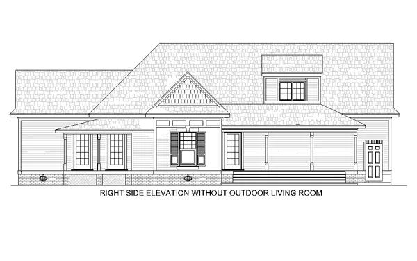 Right Side Elevation w/o outdoor living room